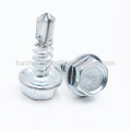 Manufacturer custom made steel zinc coating hex head self drilling screw